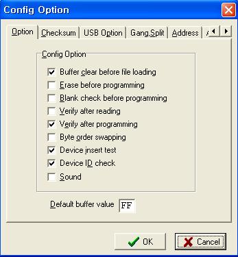 Config / Config Option Config Option / Buffer Clear Before File Loading When loading a file into the buffer, executing the ENABLE option fills the buffer with the data that