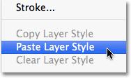 Step 14: Edit The Layer Style This adds the exact same Bevel and Emboss layer style from Layer 2 onto Layer 1, complete with all of the same options we set in the Layer Style dialog