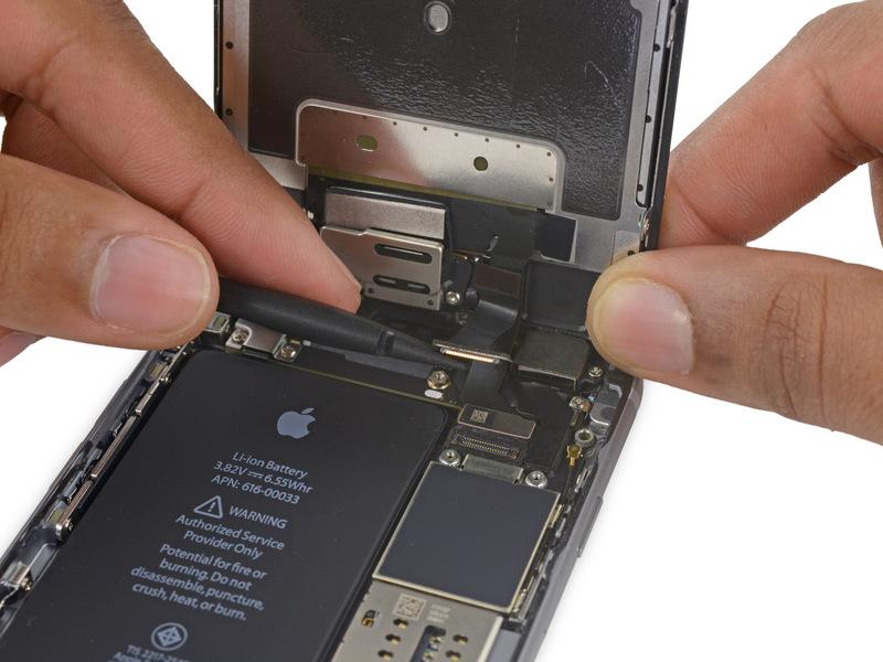 Step 18 Use a spudger or a clean fingernail to disconnect the front camera flex cable by prying it straight up from its socket on