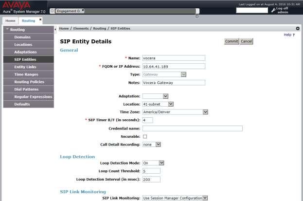 6.3. SIP Entities A SIP Entity must be added for Session Manager and for each SIP-based telephony system supported by it using SIP trunks.