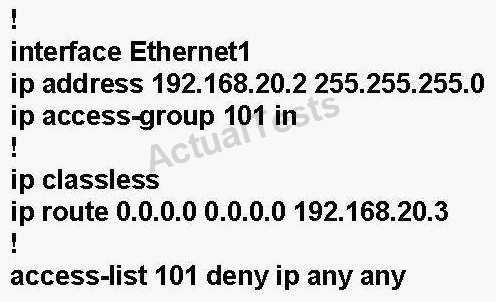 A. Ethernet0 needs an outbound access-list to make the configuration work B. ACL 101 needs to have at least one permit statement in it or it will not work properly C.