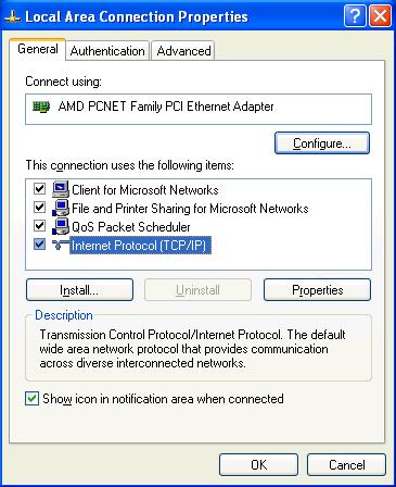 Before you Begin 5 Double-click the Internet Protocol (TCP/IP) item. The Internet Protocol (TCP/IP) Properties dialog box appears.