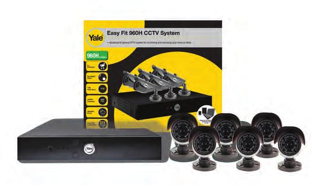 Yale Easy Fit 960H 6 Camera CCTV System 960H Resolutio x 6 1TB 960H Givig High Resolutio Widescree Recordig ad Playback Icludes 6 x High Resolutio