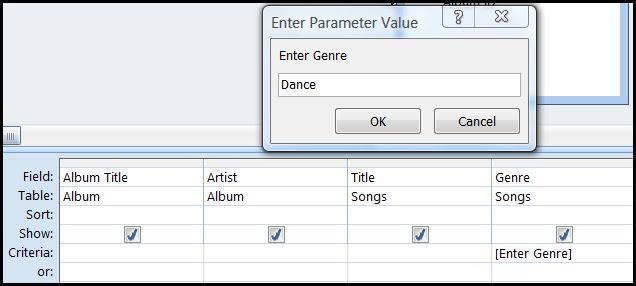 Now every time you need a collection of songs by year you just need to enter the to and from dates in this query. You DO NOT need to create separate queries for each decade or single years.