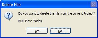 ME'scope Reference Volume IIA - Basic Operations File Delete This command deletes (or removes) the file that is selected in the Upper Pane of the Project Panel from the current Project file.