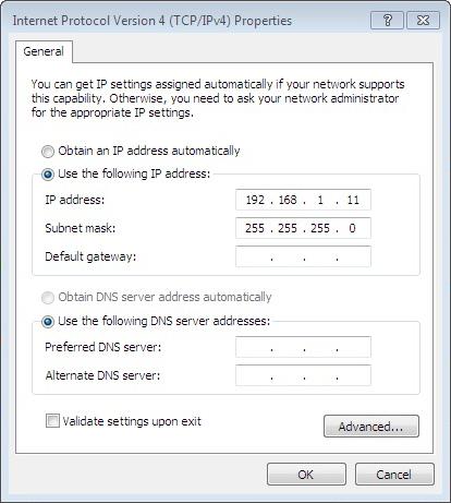 following DNS server address radio buttons. Then click OK to exit the setting. 7.