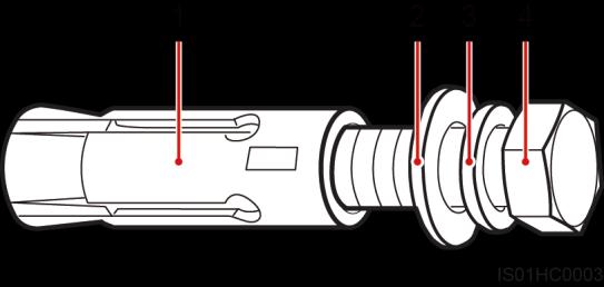 4 System Installation Avoid drilling holes in the water pipes and power cables buried in the wall. An expansion bolt contains four parts, as shown in Figure 4-13.