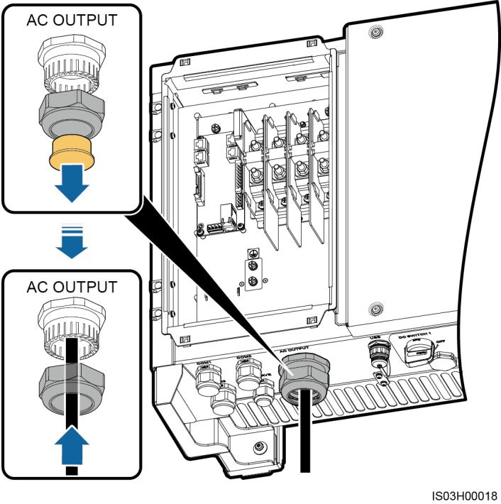 Figure 5-21 Routing cables Step 4 Connect the AC output power cable and secure it using a socket wrench that has an extension rod.