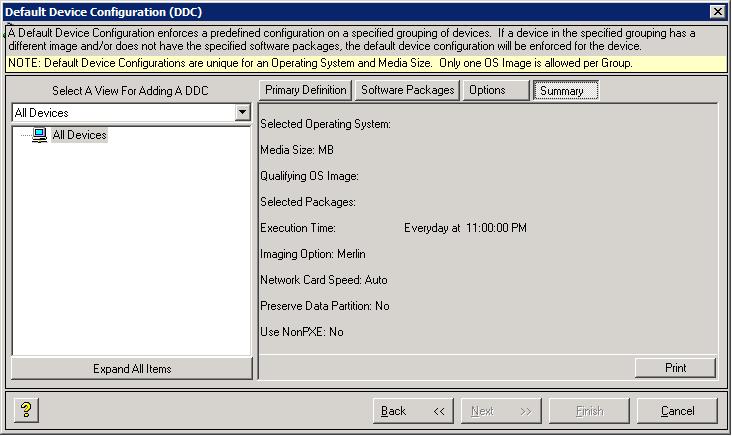 Configuration Manager 95 Figure 101 Default Device Configuration Wizard Summary tab 9.