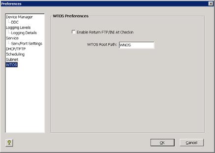 110 Chapter 7 Wyse Thin OS Preferences Double-clicking WTOS in the list of preferences opens the WTOS Preferences dialog box.