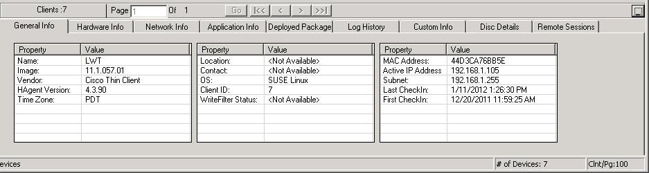 Device Manager 19 Viewing Device Details The General Info tab is displayed in the bottom of the details pane by default.
