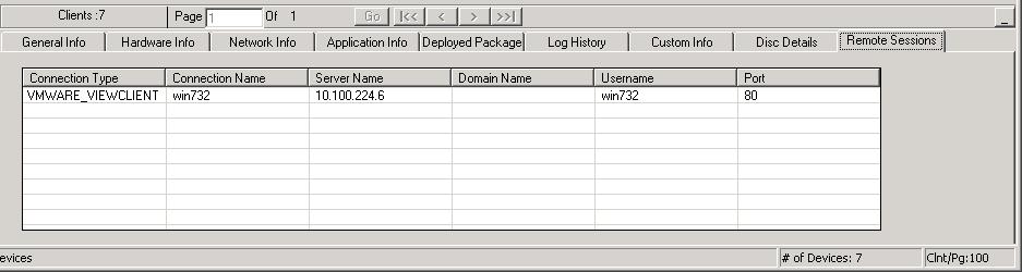 Device Manager 21 The Remote Sessions tab displays all remote information (connection type,