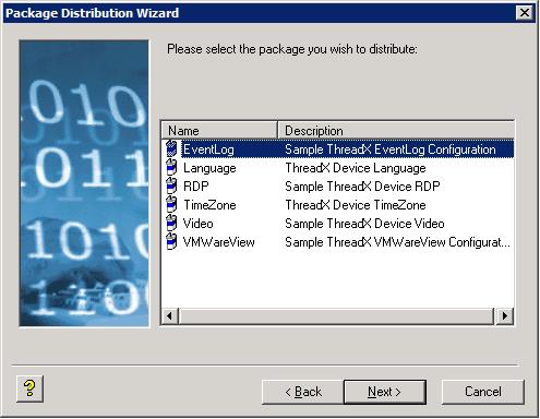 In the tree pane of the Administrator Console, right-click Scheduled Packages and select New > Update to open the Package Distribution Wizard.