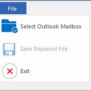 Menus File Select Outlook Mailbox Opens Select PST File for Repair dialog box, using which you can select / search for PST files.
