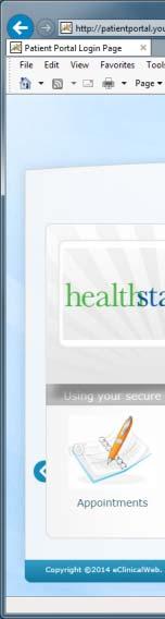 log in and gain access to yourr personal health record and