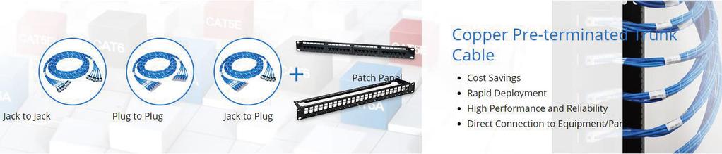 Banner Banner Designed to provide a fast and simple Connection Pre-Terminated trunking cable assemblies are designed to improve efficiency and reduce labor cost and waste in large infrustructures