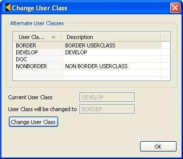 Change User Class pop-up window: Step Action Comment 8 To change the user class, highlight the new user class on the grid and click the Change User Class button.