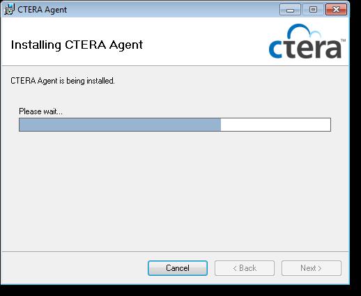 Installing CTERA Agent 5 Click Next again to start