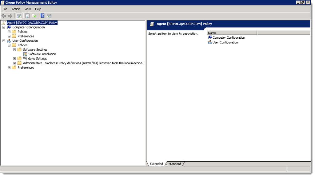 Centrally Installing CTERA Agent via Active Directory The Group Policy Management Editor opens.