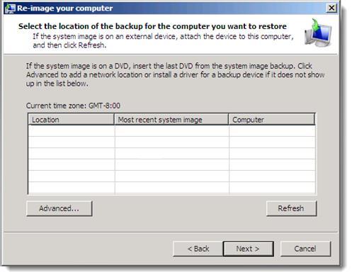 Gateway Mode The Select the location of the backup for