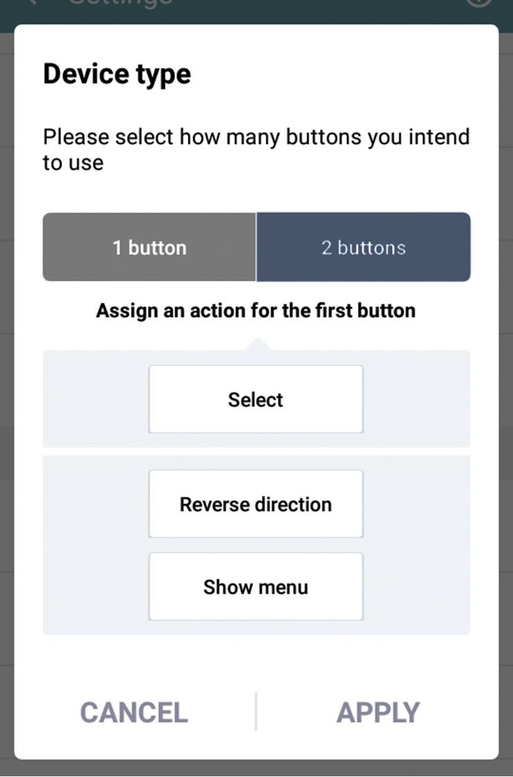 Step 3: Assign an action for the first switch device button among these options: Select Reverse