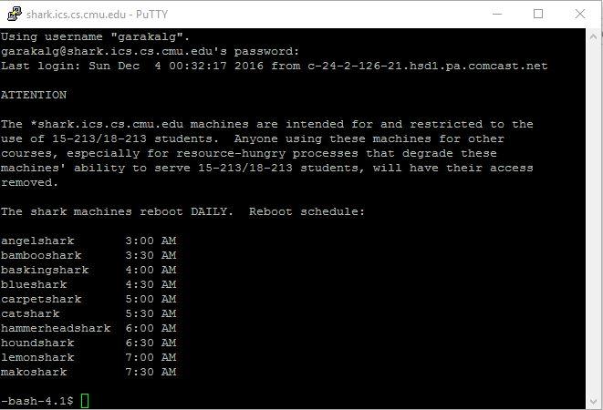 Getting Connected SSH Windows users: PuTTY