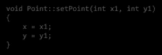 Point::setPoint(int x1, int