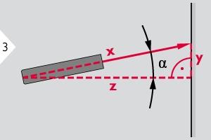 Operations Smart Horizontal Mode The horizontal distance is calculated based on the trigonimetric function cosine with 1 known length and 1 known angle.