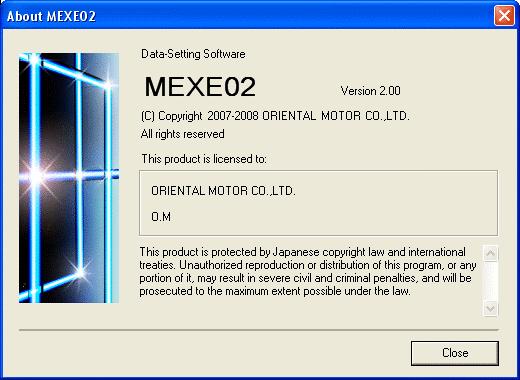 7 Other functions 7.3 Checking version information You can check the version of MEXE02 software you are using. 1.