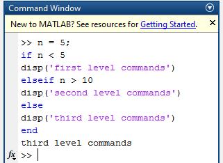 ELSE if cond commands1 else commands2 end ELSEIF
