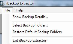 ibackup Extractor Options This page explores some functionality not approached on the other entries: Show Backup Details: This option, accessible both on the File entry on the menu bar and also