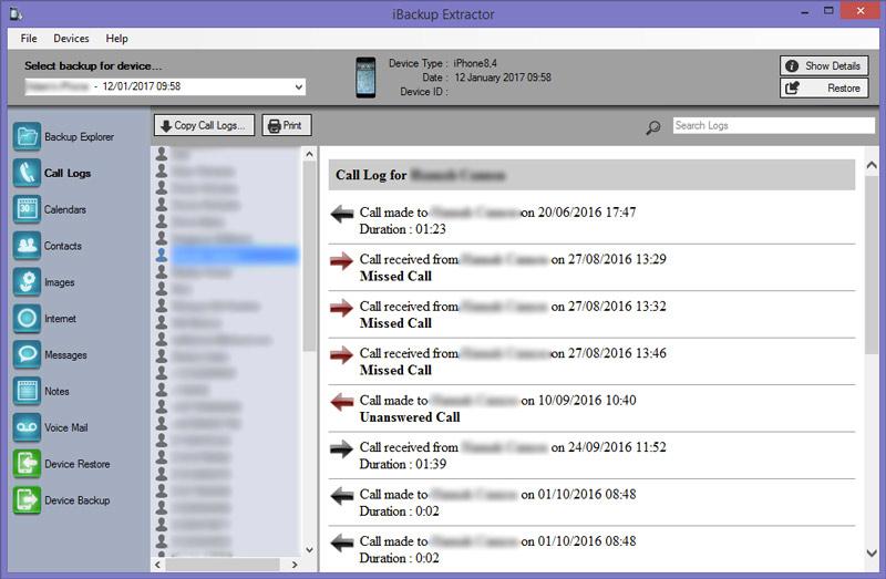 Retrieving iphone Call Logs from itunes Backup Copying Call Logs from your iphone, ipod, or ipad backups to your Computer 1. Download and Install ibackup Extractor. 2.