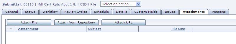 Use the Attachments tab to for any documents to include in an email.