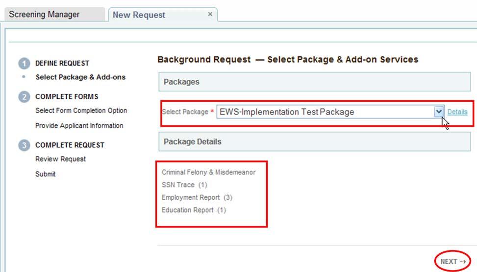 Order a Background Screening Request Once logged into your
