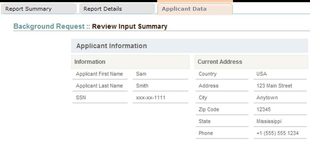 The Report Details tab may be selected to review the full details of the verification results.