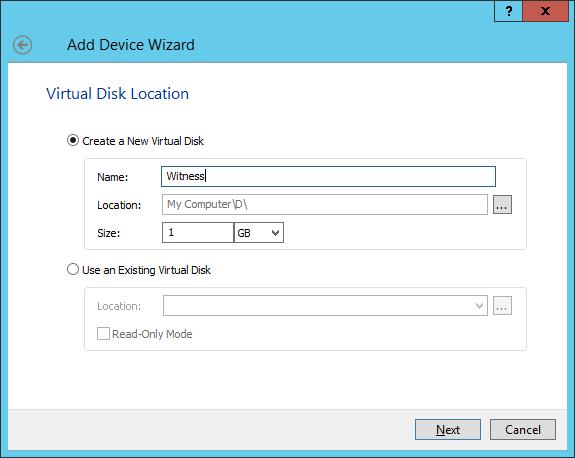 26. Specify the virtual disk