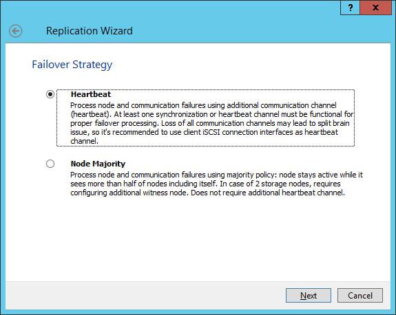 Click Next to continue. 35. Select the failover strategy for the HA device.