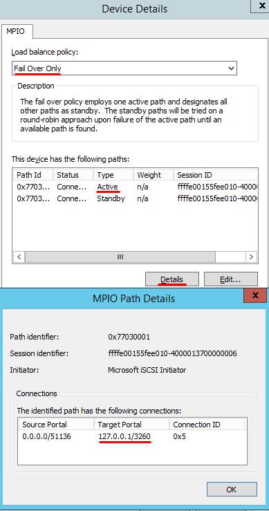 69. Repeat the steps above for configuring the MPIO policy for each remaining device on the current node and on the partner node.