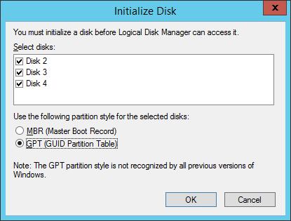 By default, the system will offer to initialize all non-initialized