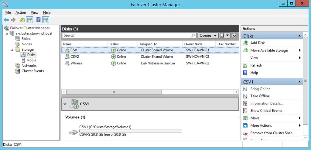 96. Perform the steps above for any other disk in Failover Cluster Manager.