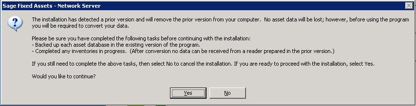 6 Installing - Network Server: Upgrading from a Prior Version Step 2: Upgrading the - Network Server Components After you click the Yes button, the Customer Information dialog appears. 10.