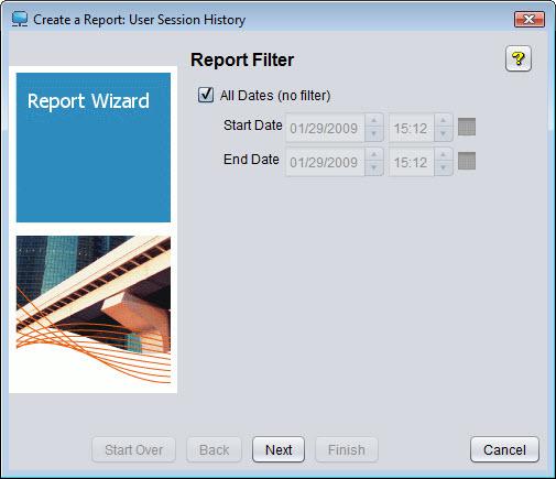 Getting Started Monitoring User Session Information Figure 2-28. Report Wizard, Report Filter 3.