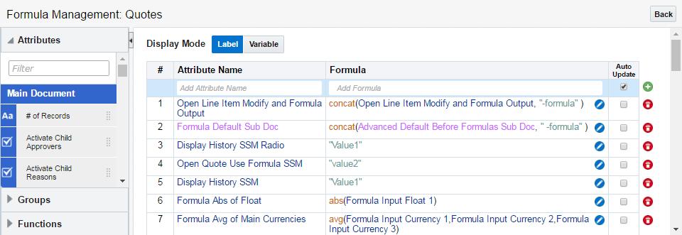 Figure 35: Pricing - Profiles Page Appearance FORMULA MANAGEMENT PAGE The Formula Management page includes the following design elements: Common page