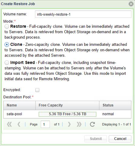 select the Object Storage Snapshots tab. This will have a snapshot that is time tagged with the RPO.