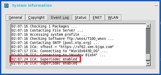 8 ICA SuperCodec ICA SuperCodec is a H.264 decoder integrated on ThinOS ICA client side. Server encodes the session image into H.264 stream and sends it to client side. Client decodes the H.