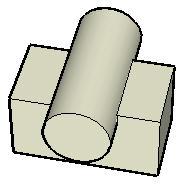 In the left-most image above, a cylinder shape was moved into a cube shape. Notice, that no lines appear where the two shapes intersect, indicating that the shapes have not truly merged.