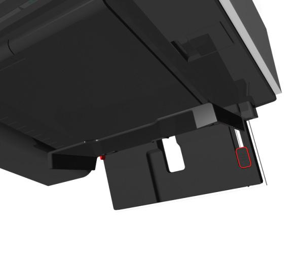 About your printer 9 10 Use the paper guide adjustment lever to extend the paper guides.