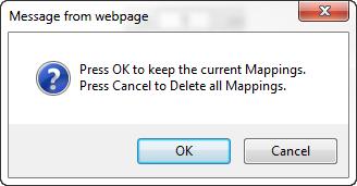 Click OK to proceed to Manual Configure Mode or click Cancel to remain in Auto-Configure Mappings Mode. Once OK is clicked, there are 2 options on how to proceed from here.