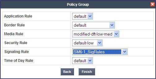 7.9. Domain Policies End Point Policy Groups End Point Policy Groups are associations of different sets of rules (Media, Signaling, Security, etc) to be applied to an End Point Server Flow in Section