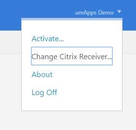 Switching between the full and HTML 5 Receivers You can switch between the full and HTML 5 Citrix Receiver at any time by clicking your username in the top right corner and